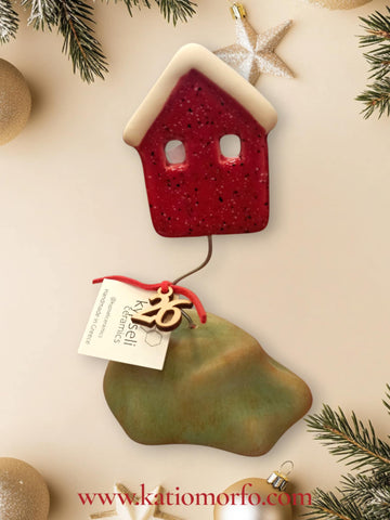 Χειροποίητο Γούρι Κεραμικό Σπίτι XM374000