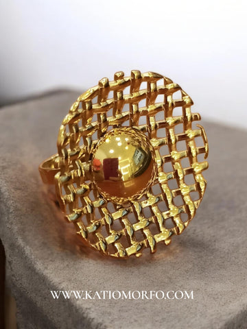 Δαχτυλίδι από Ατσάλι σε καλλιτεχνικό σχέδιο - ρυθμιζόμενο μέγεθος Δ275000