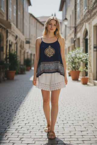 Σορτς με δαντέλα σε λευκό χρώμα Ρ26010000