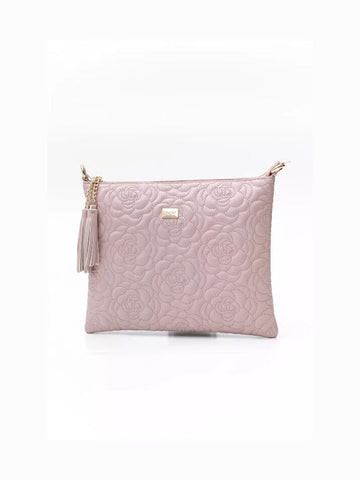 Τσάντα χιαστί fragola σε ροζ χρώμα με κεντημένα λουλούδια στο σχέδιο ΤΠΤ319000