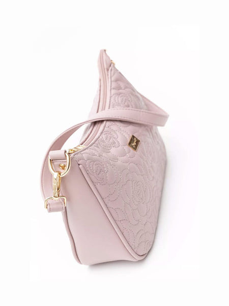Τσάντα ώμου και χιαστί fragola σε ροζ χρώμα με κεντημένα λουλούδια στο σχέδιο ΤΠΤ318000