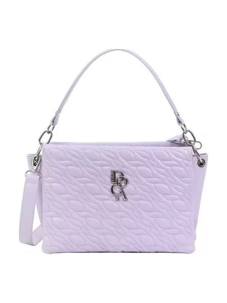 Γυναικεία τσάντα ώμου και χιαστί DOCA σε λιλά χρώμα με καπιτονέ υφή και εξωτερική τσέπη. ΤΠΤ071000