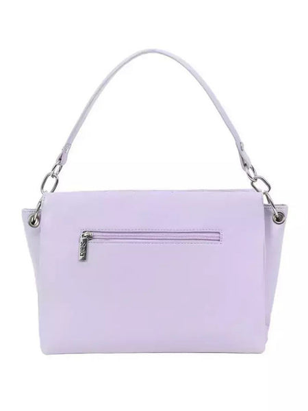 Γυναικεία τσάντα ώμου και χιαστί DOCA σε λιλά χρώμα με καπιτονέ υφή και εξωτερική τσέπη. ΤΠΤ071000