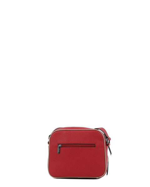 Τσάντα DOCA χιαστί σε κόκκινο χρώμα με μπεζ λωρίδα. ΤΠΤ189000
