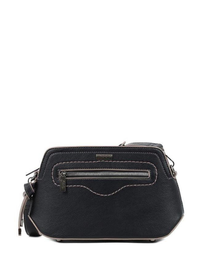 Γυναικεία τσάντα DOCA χιαστί σε μαύρο χρώμα.ΤΠΤ234000
