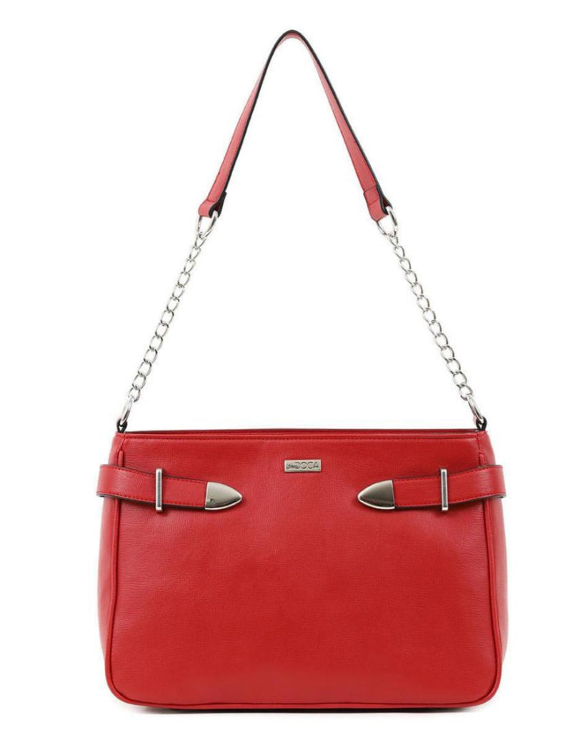 Γυναικεία τσάντα ώμου DOCA σε κόκκινο χρώμα.ΤΠΤ222000