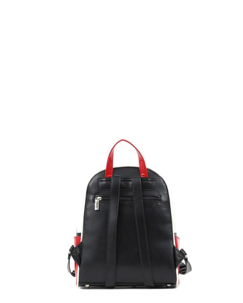Γυναικεία τσάντα πλάτης DOCA σε μαύρο χρώμα με πουά σχέδιοΤΠΤ238000