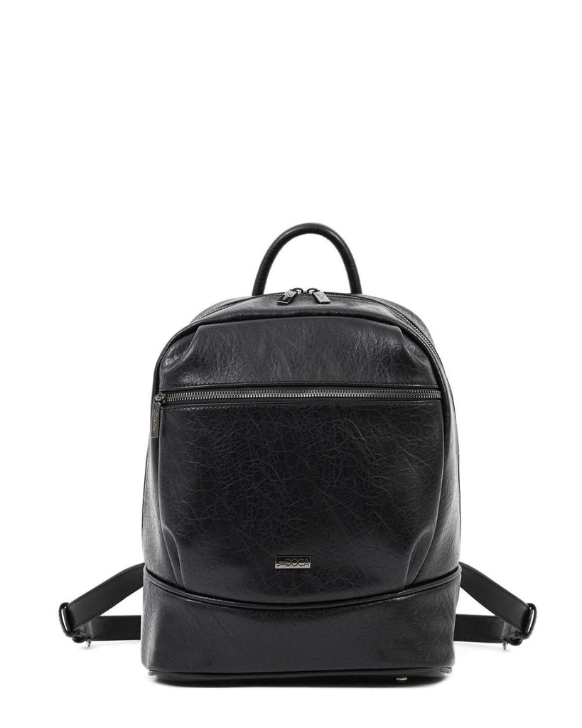 Tσάντα πλάτης DOCA σε μαύρο χρώμα με αποσπώμενα/ρυθμιζόμενα λουράκια και εξωτερική τσέπη  ΤΠΤ050000
