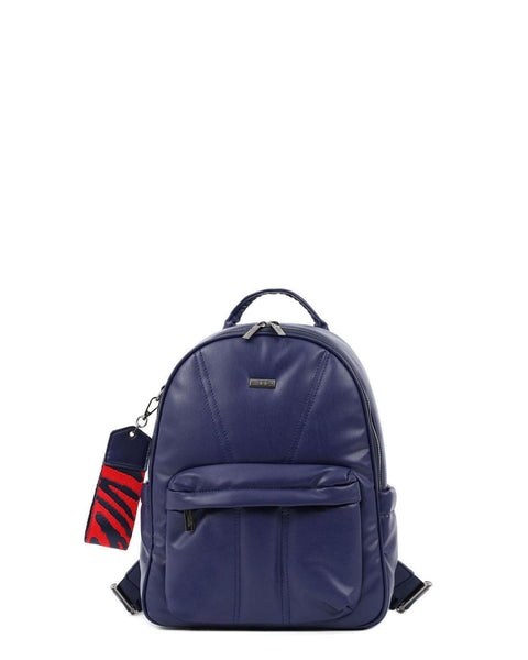 Γυναικεία τσάντα πλάτης DOCA σε μπλε χρώμα με καπιτονέ υφή.ΤΠΤ236000