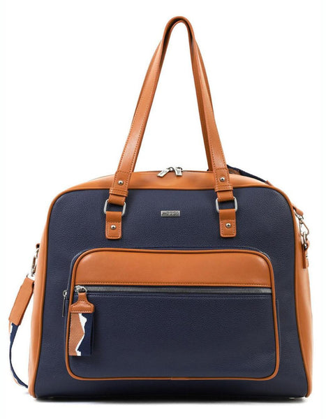 Τσάντα ταξιδίου DOCA σε μπλε χρώμα με ιδιαίτερη υφή, ασημί κούμπωμα, διακοσμητικές λεπτομέρειες, εξωτερική τσέπη και αποσπώμενο/ρυθμιζόμενο λουράκι.     ΤΠΤ1036000