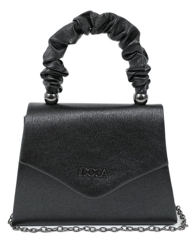 Γυναικείο βραδινό τσαντάκι clutch DOCA σε  μαύρο χρώμα με στρας  ΤΠΤ980000