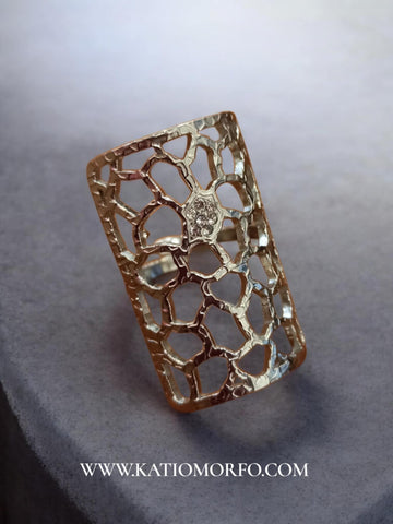 Δαχτυλίδι από Ατσάλι σε καλλιτεχνικό σχέδιο - ρυθμιζόμενο μέγεθος Δ270000