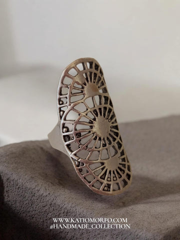 Χειροποίητο έθνικ δαχτυλίδι ζάμακ σε ρυθμιζόμενο μέγεθος Δ276000