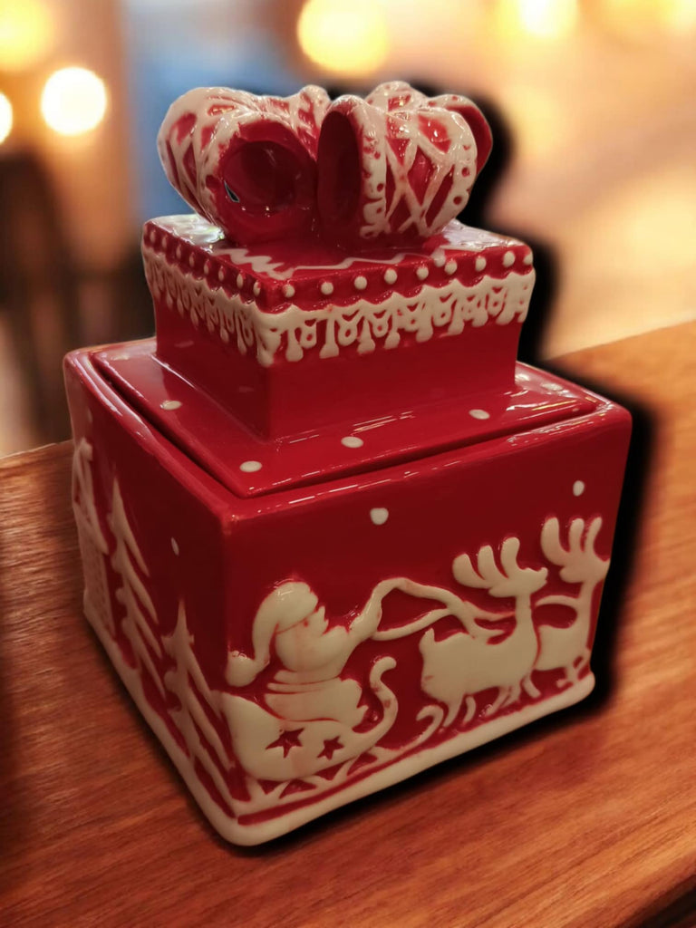 Κεραμική Μπισκοτιέρα με Χριστουγεννιάτικη Παράσταση  XM397000