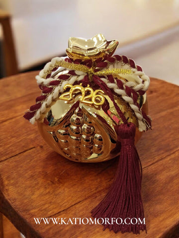 Χειροποίητο κεραμικό γούρι ρόδι XM359000