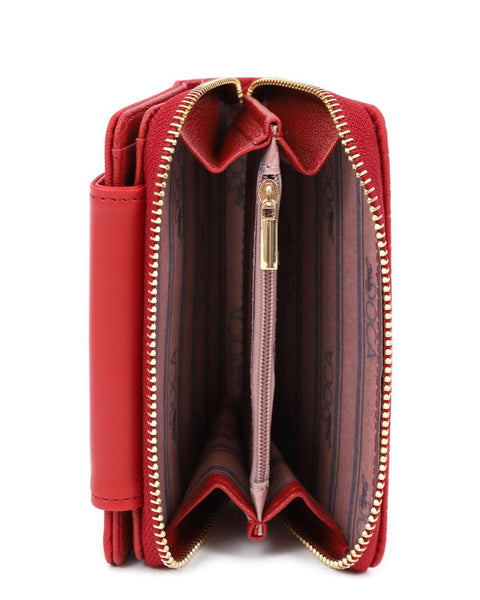 Πορτοφόλι DOCA  σε κόκκινο χρώμα με καπάκι ΤΠΠ132000