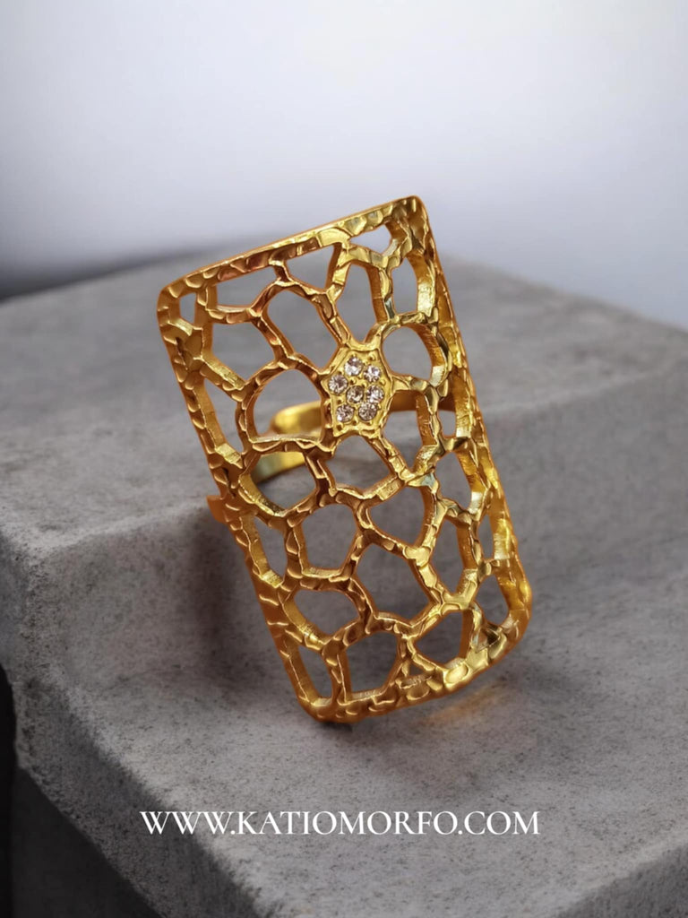 Δαχτυλίδι από Ατσάλι σε καλλιτεχνικό σχέδιο - ρυθμιζόμενο μέγεθος Δ271000