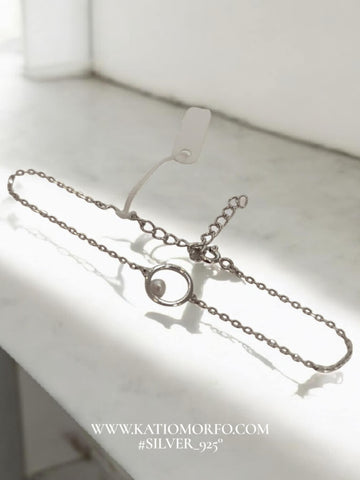 Χειροποίητο βραχιόλι γεωμετρικό με πέρλα σε Ασήμι 925° Β306000