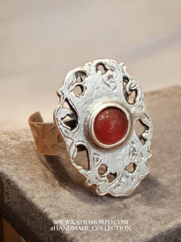 Χειροποίητο έθνικ δαχτυλίδι ζάμακ σε ρυθμιζόμενο μέγεθος Δ280000