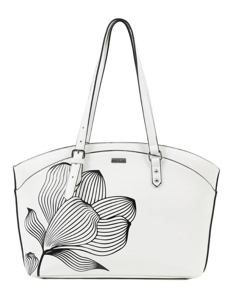 Tσάντα DOCA σε λευκό χρώμα με ιδιαίτερο σχέδιο   ΤΠΤ276000