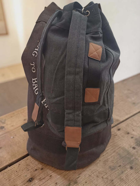 Στρογγυλό σακίδιο πλάτης καμβάς 50x28cm. ΤΠΤ097000