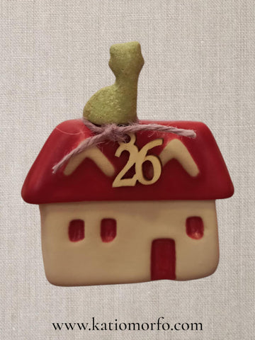 Χειροποίητο Γούρι Κεραμικό Σπίτι XM376000