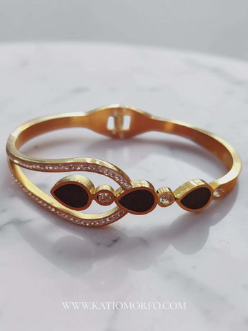 Βραχιόλι Χειροπέδα σε Ατσάλι με στρας Β322000