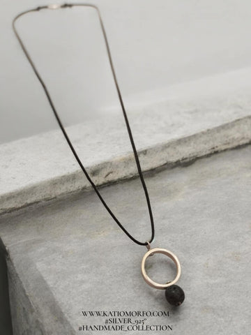 Χειροποίητο κολιέ γεωμετρικό σε ασήμι 925°. Κ282000