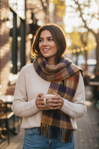 Πλεκτό κασκόλ-πασμίνα με αφράτη πλέξη viscose-cashmere 190x100cm  Φ018000