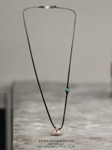 Χειροποίητο κολιέ καραβάκι σε ασήμι 925°. Κ285000