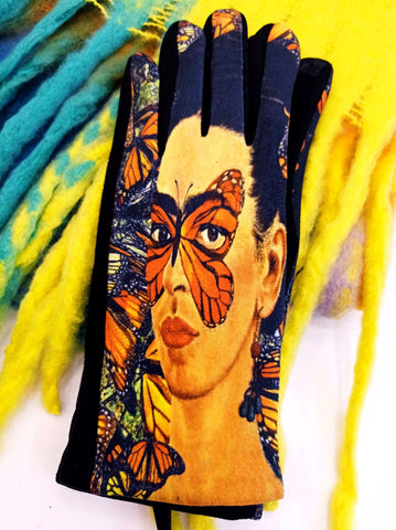 Γάντια βελουτέ με φλις επένδυση σε εντυπωσιακό σχέδιο
