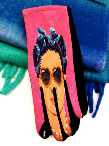 Γάντια βελουτέ με φλις επένδυση σε εντυπωσιακό σχέδιο