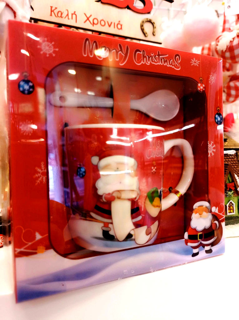 Σετ  Χριστουγεννιάτικη  κούπα με πορσελάνινο κουταλάκι   Χ133000