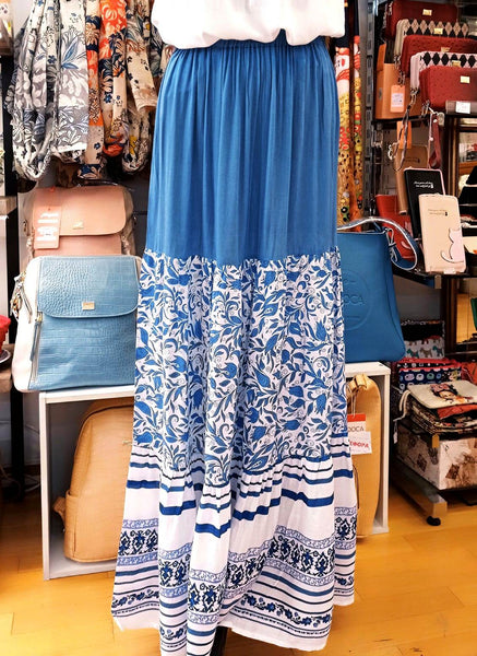 Φούστα μακρυά one size σε boho μοτίβο 100% ινδικό viscose  Ρ005000