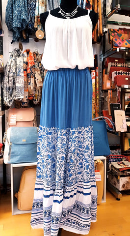 Φούστα μακρυά one size σε boho μοτίβο 100% ινδικό viscose  Ρ005000